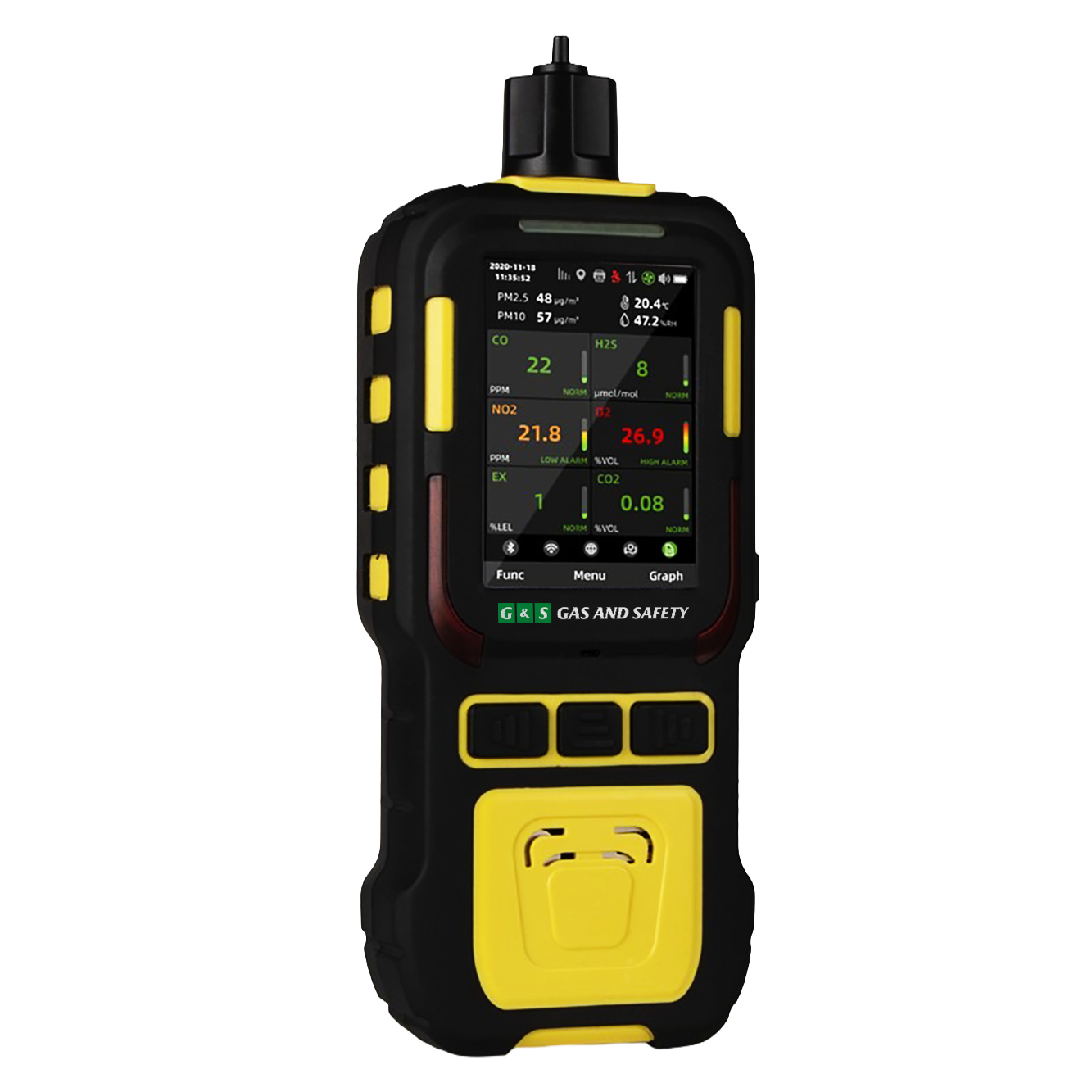 Detector Multigás Portátil Marine - O2, CO, H2S, CH4, CO2 - Instrutemp | GSMARX5